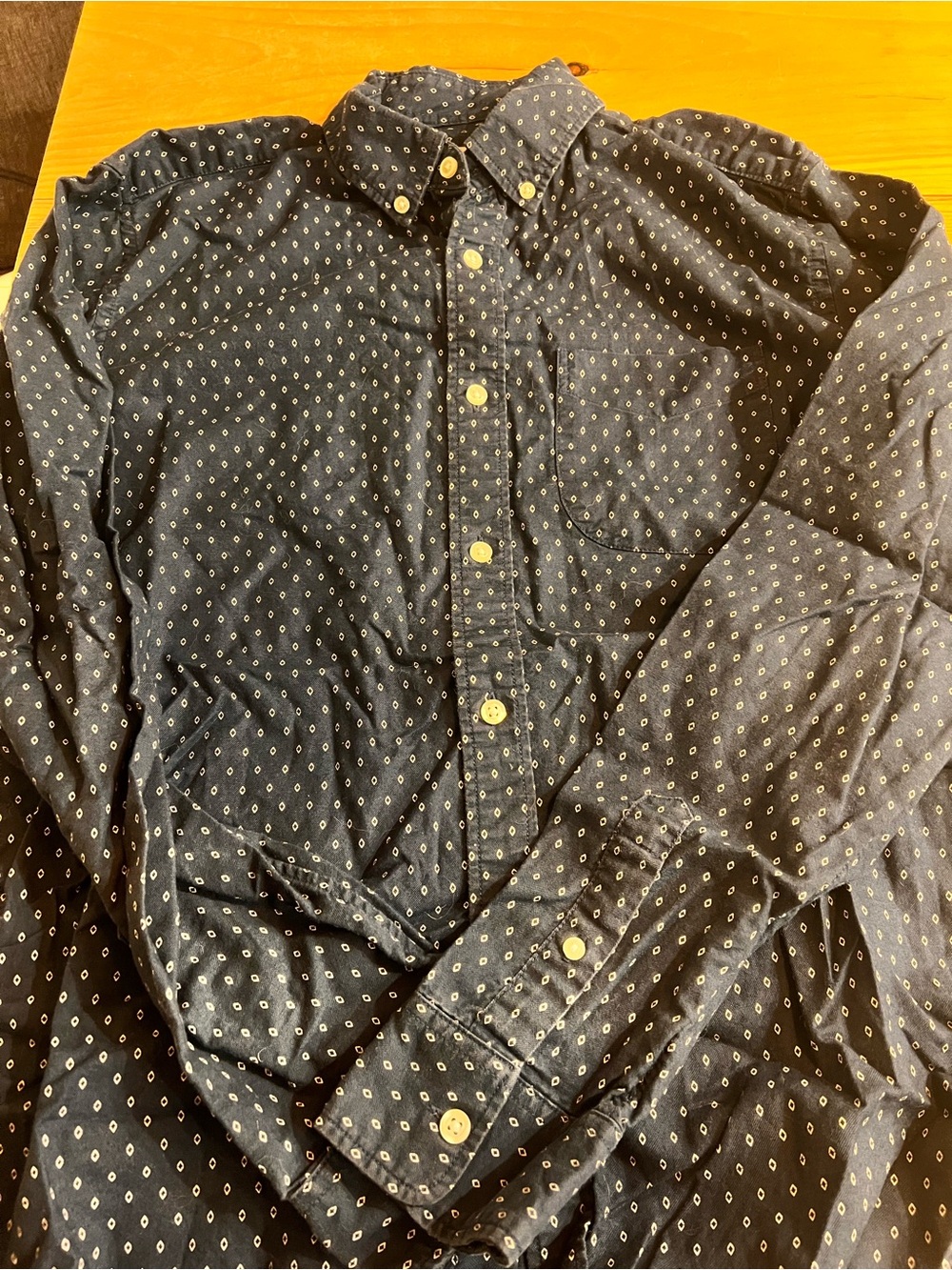 GAP Navy Shirt with White Diamond Microprint